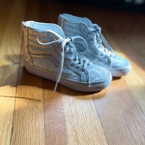 Girls Hightop Vans Hologram Glitter